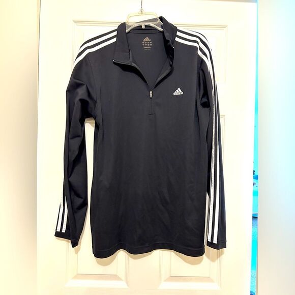 Adidas men’s Black and White Quarter Zip Pullover Size L - Picture 1 of 6